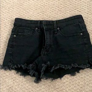 black denim shorts